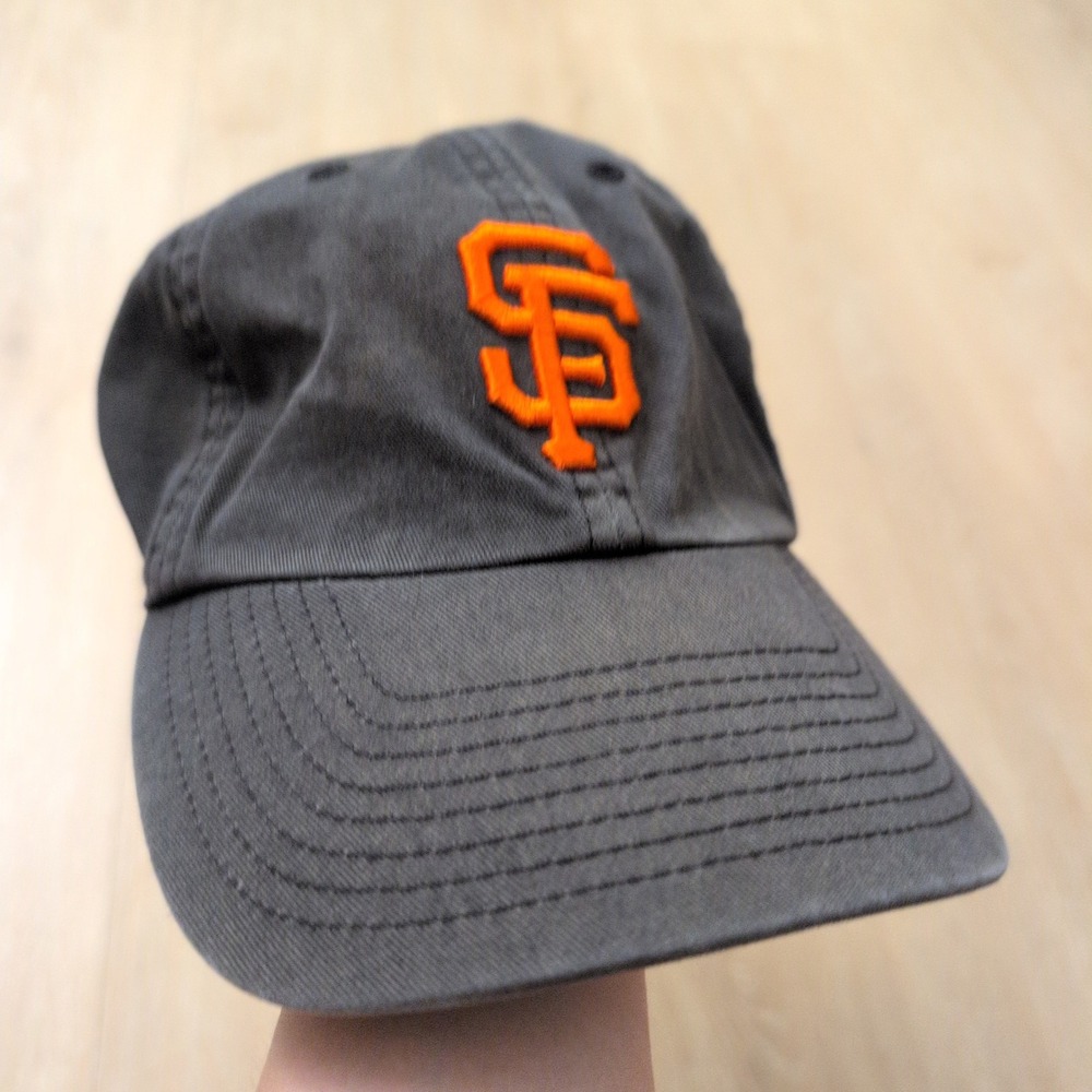 San Francisco Giants Hat The Franchise Twins Fitted Faded Black Orange XL